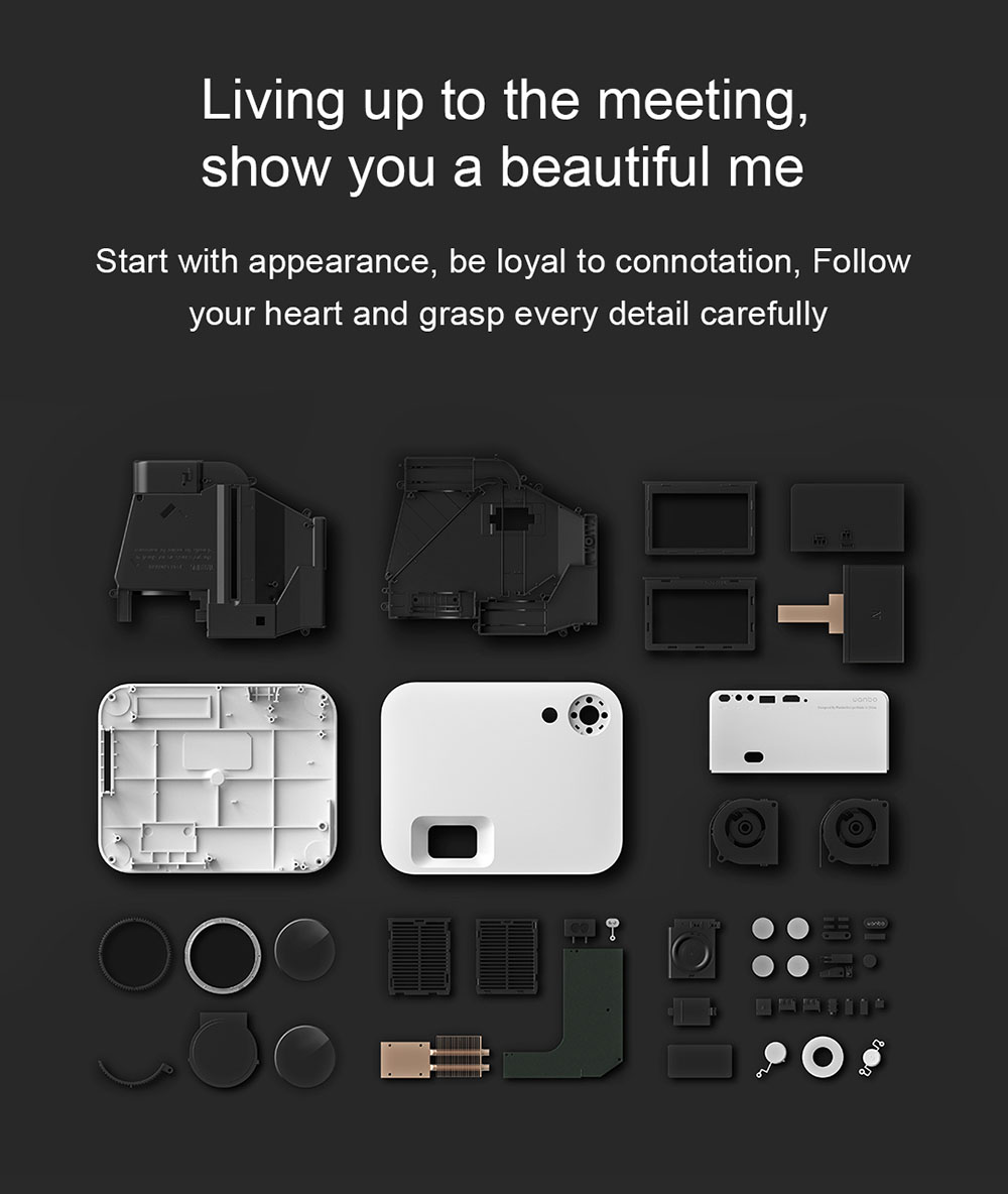 Wanbo X1 Mini Projector 720P HD HDR Smart Projector Keystone Correction for Home Office EU Plug - White