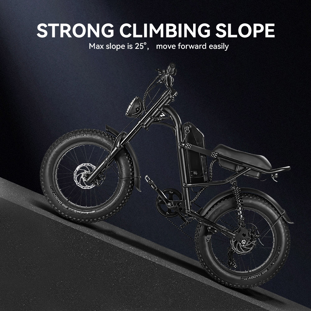 Z8 Electric Bike 20*4.0 Inch Fat Tire 48V 500W Motor 15Ah Battery 45km/h Max Speed 7-Speed Shimano Derailleur Front & Rear Mechanical Disc Brake