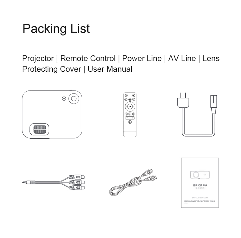 Wanbo X1 Pro Smart Projector Android 9.0 1GB+8GB Memory, 720P HD HDR Keystone Correction 2.4G WiFi Home Theater EU Plug