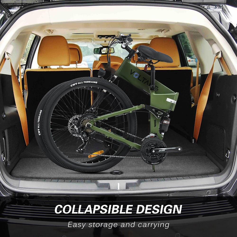 KAISDA K1-V Electric Bike 26 Inch Foldable Mountain Bike 250W Motor 25Km/h Max Speed 36V 10.4Ah Battery 70KM Max Range 120KG Max Load - Black 18 KAISDA K1-V Electric Bike 26 Inch Foldable Mountain Bike 250W Motor 25Km/h Max Speed 36V 10.4Ah Battery 70KM Max Range 120KG Max Load - Black