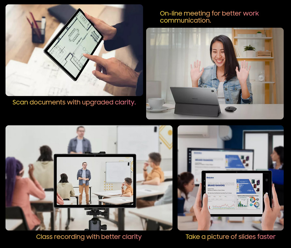 Blackview Tab 15 4G LTE Tablet PC Pad, Unisoc Tiger T610 Octa Core 1.8GHz 8GB RAM 128GB ROM, 10.5-inch 1920x1200 FHD 1080P In-cell Widevine L1 Screen, 13MP+8MP Dual Cameras, 8280mAh Daily Use 12 Hours 18W Fast Charging, Android 12 OS, PC Mode - Grey