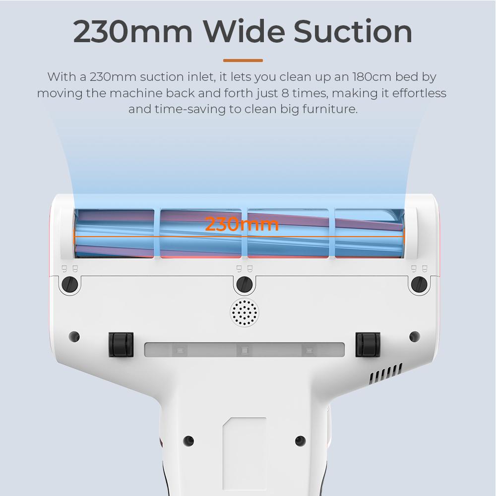 Smarock S10 Smart Dual-Cup Mite Cleaner 13KPa Suction 500W Power Metal Brushroll Multi-Directional Heating Professional UV Light Ultrasonic Tech 99.9% Removing Mites 0.5L Dust Cup - White