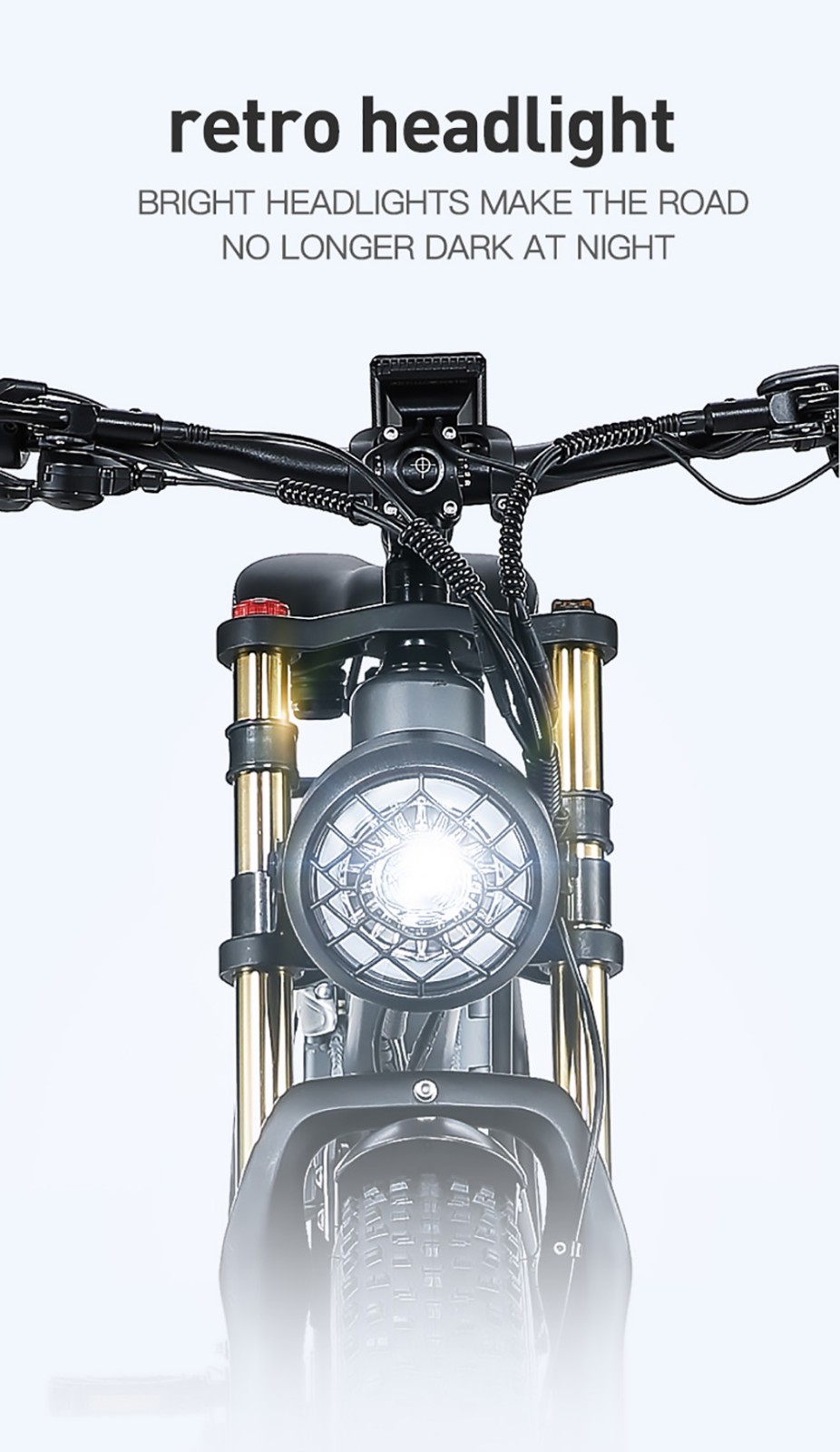 BURCHDA R5 Pro Folding Electric Bike 26*4.0 Inch Fat Tire 1000W Motor 50Km/h Max Speed 48V 15Ah Battery For 60km Range Double Shock Absorbers - Grey 23 BURCHDA R5 Pro Folding Electric Bike 26*4.0 Inch Fat Tire 1000W Motor 50Km/h Max Speed 48V 15Ah Battery For 60km Range Double Shock Absorbers - Grey -rockbros-shop BURCHDA R5 Pro Electric Bike 26 4 0 inch Tire Grey 518790 13