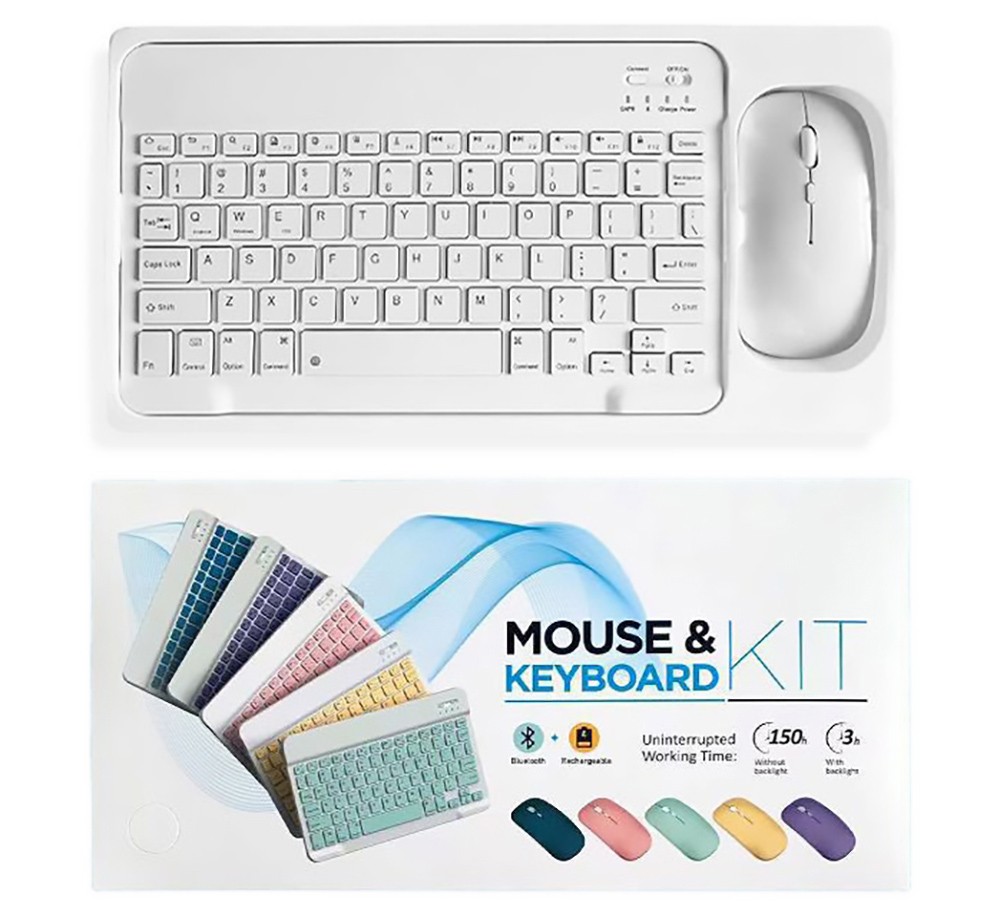 Bluetooth Wireless Keyboard Mouse Set Black