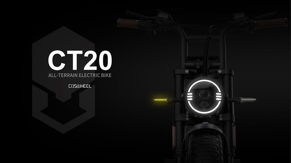 COSWHEEL CT20 Electric Mountain Bike 20*5.0 Inch All-terrain Fat Tire, 750W Brushless Motor 45km/h Max Speed 48V 25Ah Battery 150kg Load -rockbros-shop COSWHEEL CT20 Electric Bike 20 5 0 All terrain Tire 518575 0