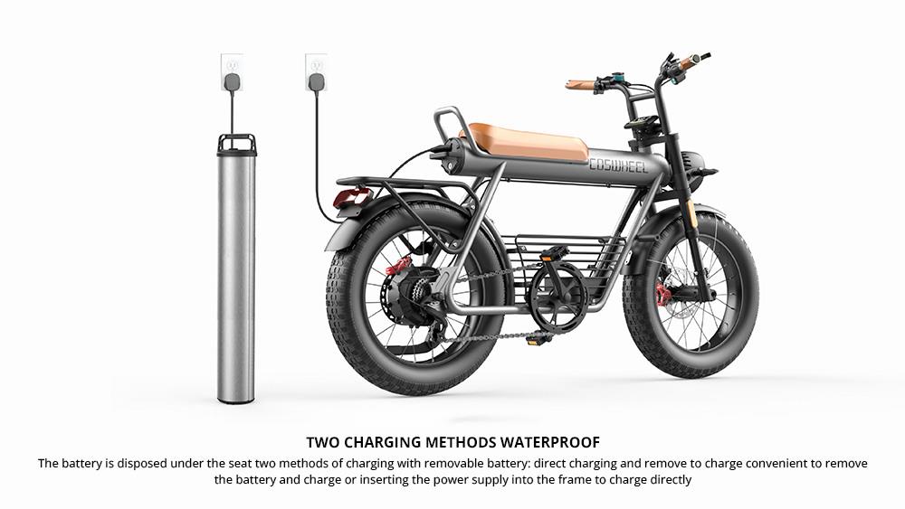 COSWHEEL CT20 Electric Mountain Bike 20*5.0 Inch All-terrain Fat Tire, 750W Brushless Motor 45km/h Max Speed 48V 25Ah Battery 150kg Load -rockbros-shop COSWHEEL CT20 Electric Bike 20 5 0 All terrain Tire 518575 6