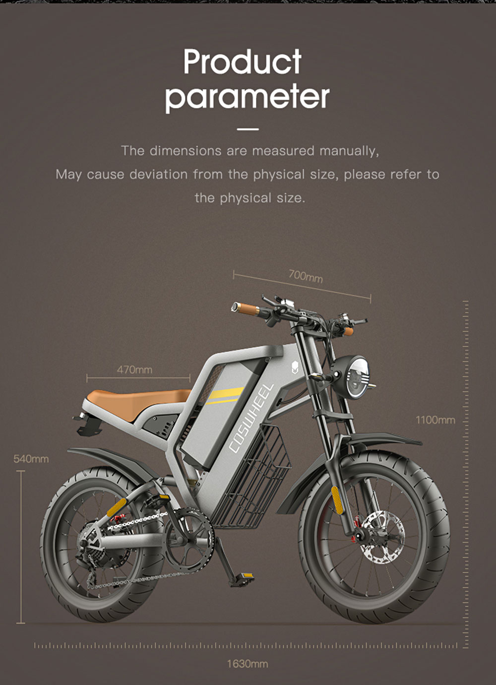 COSWHEEL GT20 Electric Off-road Bike, 20*4.0 Inch Tire, 750W Motor 45km/h Max Speed, 25Ah Battery For 140-160km Range 30 COSWHEEL GT20 Electric Off-road Bike, 20*4.0 Inch Tire, 750W Motor 45km/h Max Speed, 25Ah Battery For 140-160km Range -rockbros-shop COSWHEEL GT20 Electric Off road Bike 518577 16