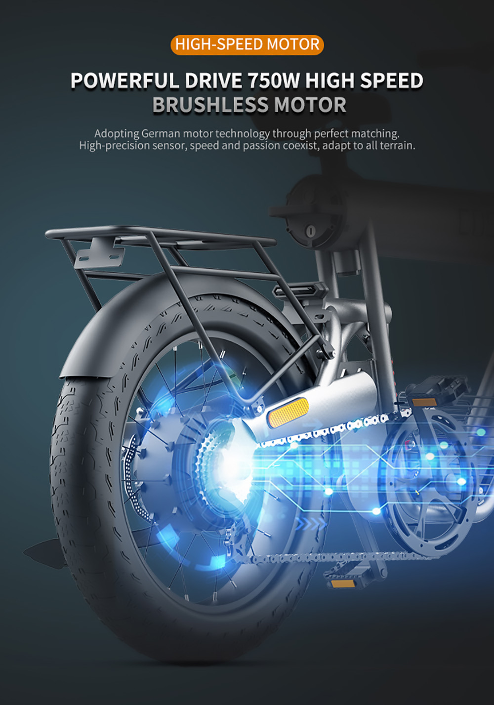 COSWHEEL T20R All-Terrain E-Bike, 20*4.0'' Tires, 750W Brushless Motor 45km/h Max Speed, 20Ah Battery 150kg Load -rockbros-shop COSWHEEL T20R All Terrain E Bike 518573 6