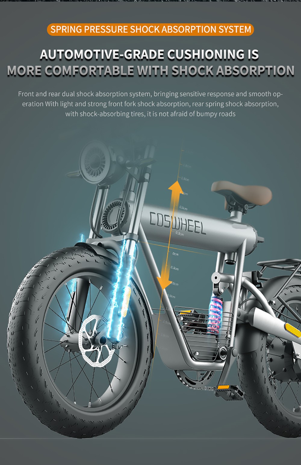 COSWHEEL T20R All-Terrain E-Bike, 20*4.0'' Tires, 750W Brushless Motor 45km/h Max Speed, 20Ah Battery 150kg Load -rockbros-shop COSWHEEL T20R All Terrain E Bike 518573 8