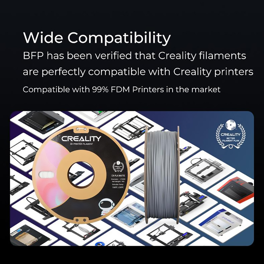 Creality CR 1.75mm Matte PLA 3D Printing Filament 1KG Matte Grey -BioloMix Shop Creality CR 1 75mm Matte PLA 3D Printing Filament 1KG Matte Grey 518613 7