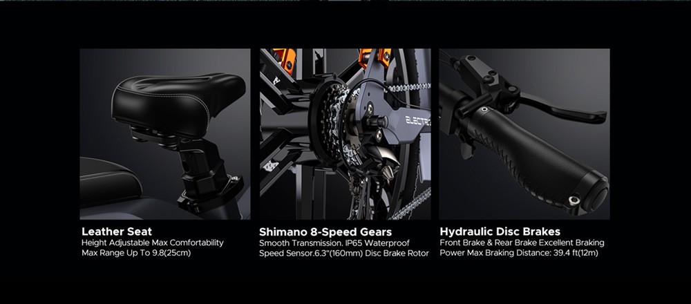 ENGWE X26 Electric Bike 26*4.0 Inch Fat Tires 50Km/h Max Speed 48V 1000W Motor 19.2Ah & 10Ah Dual Batteries For 100KM Range 150KG Max Load Triple Suspension System Shimano 8-Speed Gear Dual Hydraulic Disc Brake For All-Terrain Roads Mountain E-Bike -rockbros-shop ENGWE X26 Electric Bike 48V 1000W Motor 19Ah 7 5Ah Dual Battery 518813 11