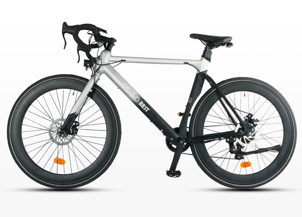 GOGOBEST R2 Electric City Road Bike 700C*32C Tires 36V 250W Motor 32Km/h Max Speed 36V 9.6Ah Battery For 60-80KM Range 100kg Load SHIMANO 7-Speed Gears - Silver -rockbros-shop GOGOBEST R2 Electric City Road Bike Silver 518591 10