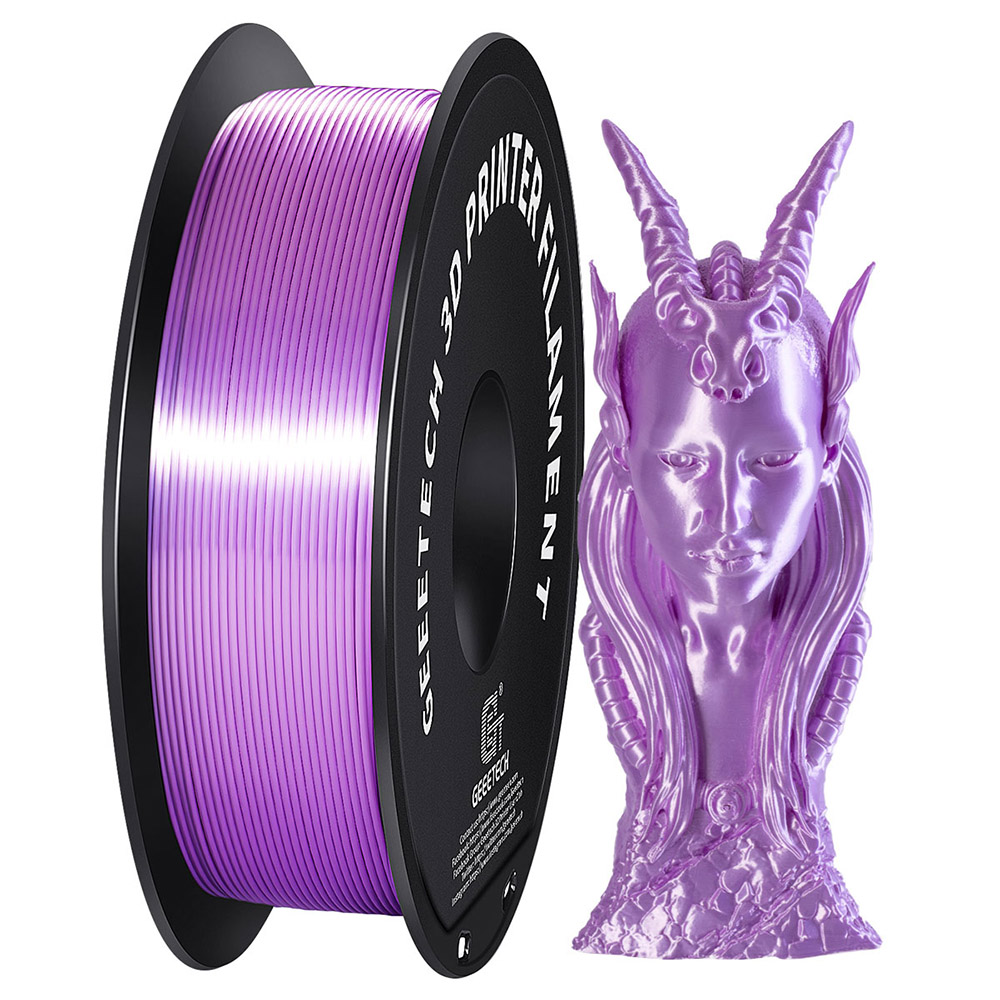 Geeetech Silk PLA Filament For 3D Printer, 1.75mm Dimensional Accuracy +/- 0.03mm 1kg Spool (2.2 Lbs) - Purple 13 Geeetech Silk PLA Filament For 3D Printer, 1.75mm Dimensional Accuracy +/- 0.03mm 1kg Spool (2.2 Lbs) - Purple -Deals Accessories Store Geeetech Silk PLA Filament for 3D Printer Purple 518563 1