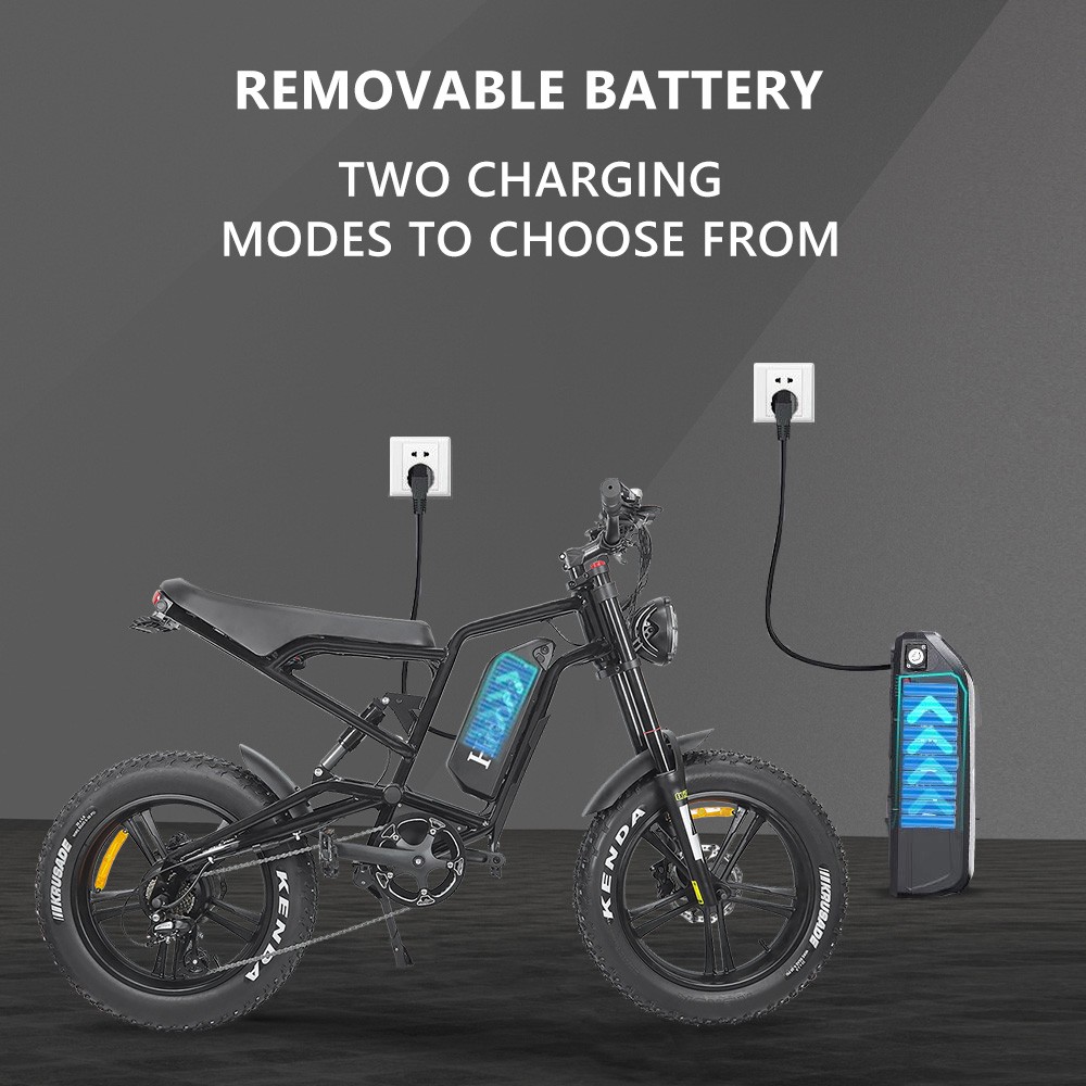 Hidoes B6 All-terrain Electric Bike 20 Inch Off-road Fat Tire, 1200W High Speed Motor 60Km/h Max Speed 48V 17.5Ah Battery Dual Oil Disc Brakes -rockbros-shop Hidoes B6 All terrain Electric Bike 20 Off road Tire 518650 11