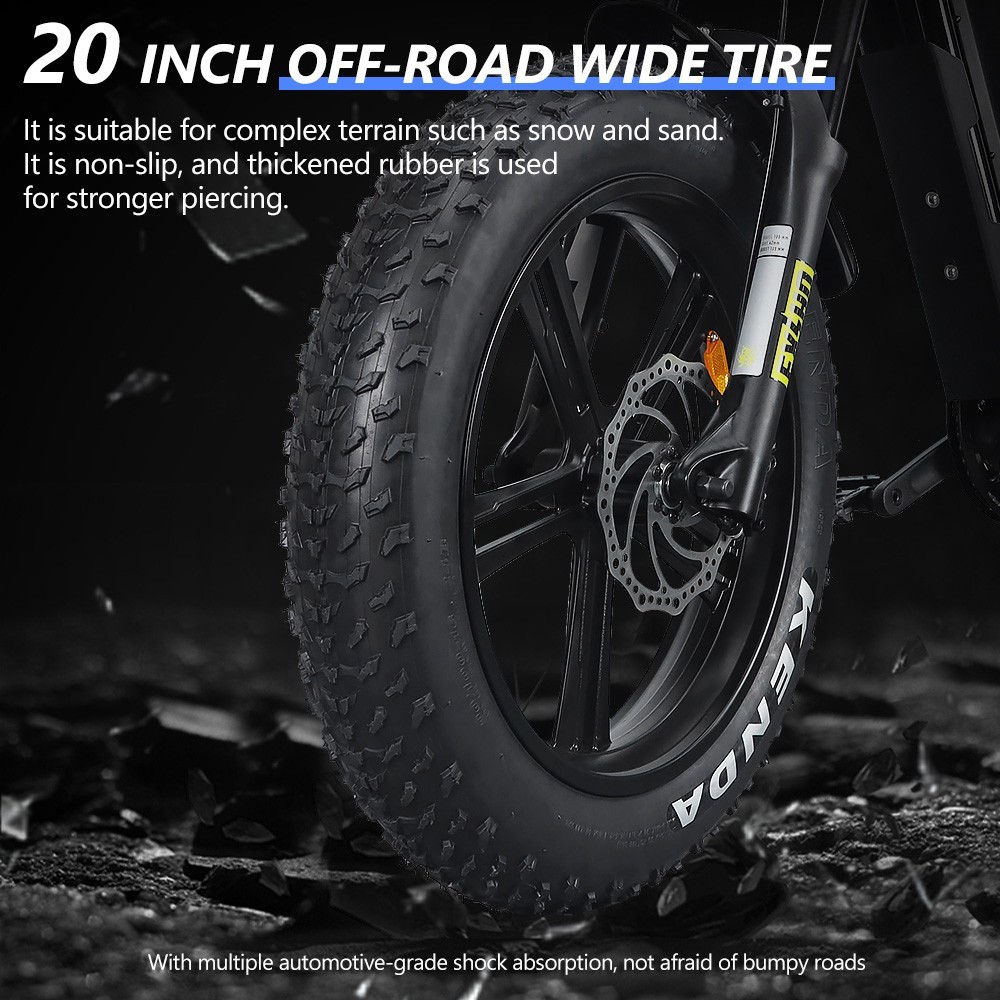 Hidoes B6 All-terrain Electric Bike 20 Inch Off-road Fat Tire, 1200W High Speed Motor 60Km/h Max Speed 48V 17.5Ah Battery Dual Oil Disc Brakes -rockbros-shop Hidoes B6 All terrain Electric Bike 20 Off road Tire 518650 8