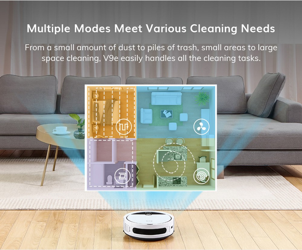 ILIFE V9e Robot Vacuum Cleaner, 4000Pa Suction, 2400mAh Battery, 700ml Dust Tank, APP Control, Alexa Voice Control