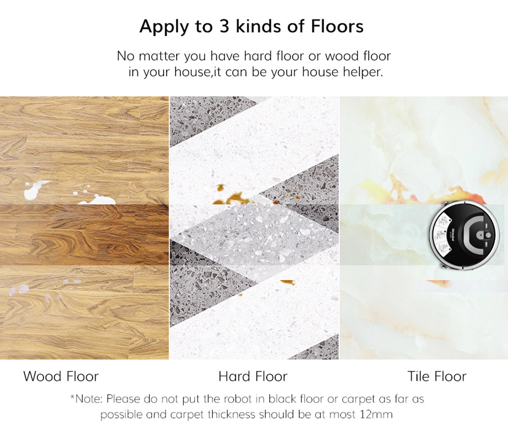 ILIFE W400 1000Pa Floor Washing Robot, 900ml Water Tank, Gyroscopic Planning, 4 Cleaning Mode, Voice Broadcast - EU Plug