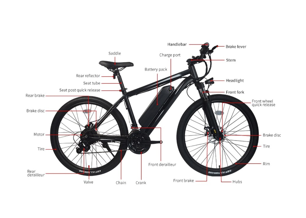 K3 Electric Bike 26*1.95 Inch Tire, 350W Motor 32Km/h Max Speed, Dual 36V 10.4Ah Battery, 120kg Load - Black & Red 20 K3 Electric Bike 26*1.95 Inch Tire, 350W Motor 32Km/h Max Speed, Dual 36V 10.4Ah Battery, 120kg Load - Black & Red -rockbros-shop K3 Electric Bike 26 1 95 inch Tire Black Red 518895 8