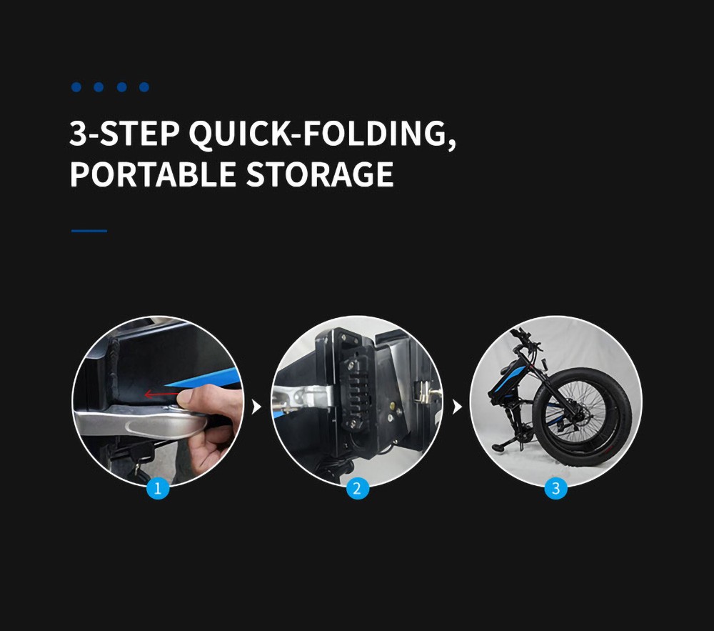 K5F Electric Bike 26*4.0 Inch Fat Tire, 500W Motor 35Km/h Max Speed, 48V 10Ah Battery, Disc Brake, 120kg Load - Black & Orange -rockbros-shop K5F Electric Bike 26 4 0 inch Tire Black Orange 518899 6