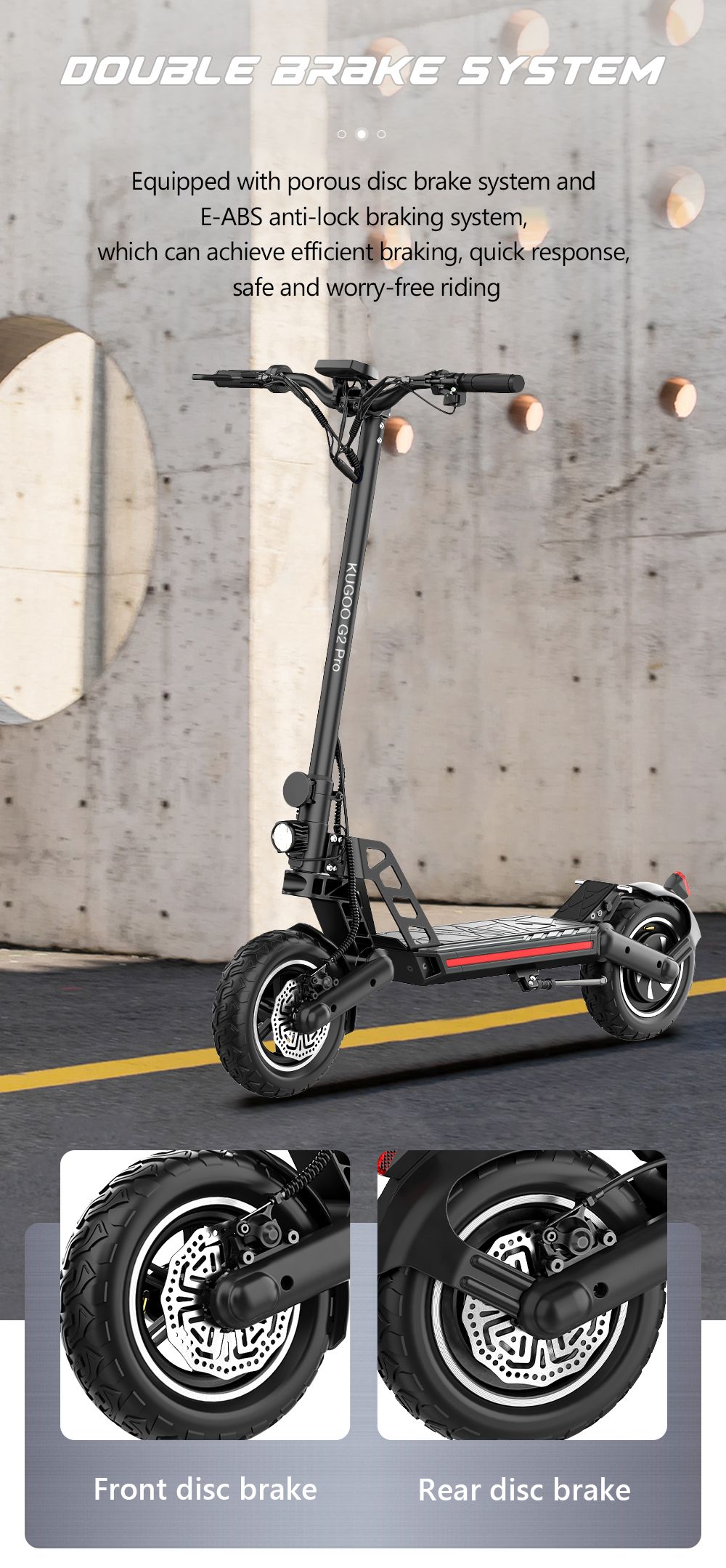 KUGOO G2 PRO Electric Scooter 10 Inch 48V 800W Motor 15AH 45Km/h Speed