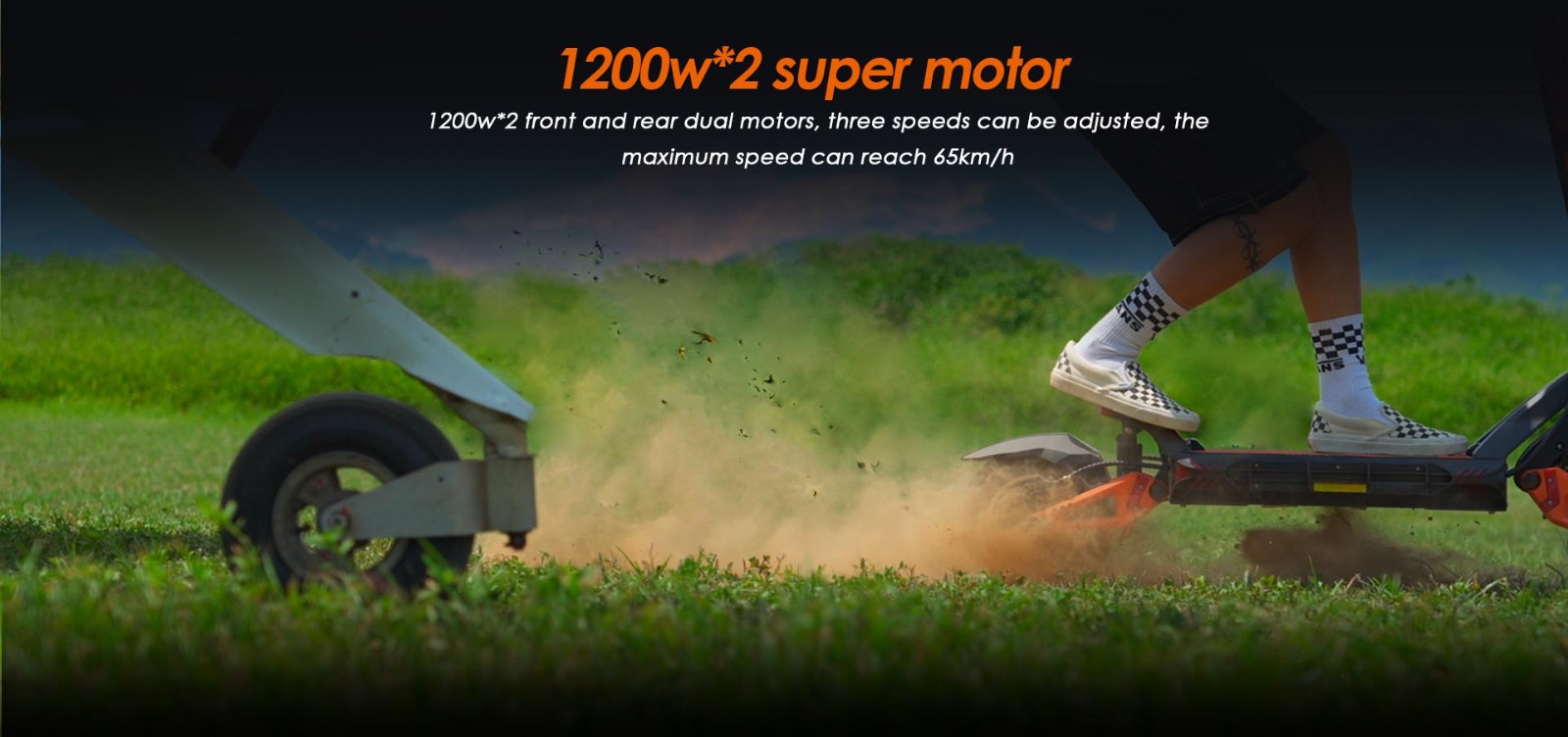 KuKirin G3 Pro 1200W*2 Motors Off-Road Electric Scooter 10 Inch Tires, 52V 23.2Ah vymeniteľná batéria, maximálny dojazd 80 km, maximálna rýchlosť 65 km/h, dvojitý tlmič nárazov, vodotesnosť IP54, dvojité olejové brzdy