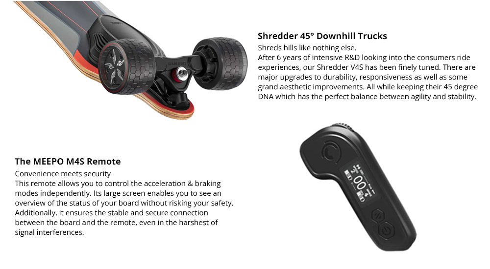 MEEPO Shuffle S ER Electric Skateboard 540W*2 Dual Motor 46Km/h Max Speed 288WH Battery For 30KM Range M4S Remote Control 4 Riding Modes -rockbros-shop MEEPO Shuffle S ER Electric Skateboard 518592 1