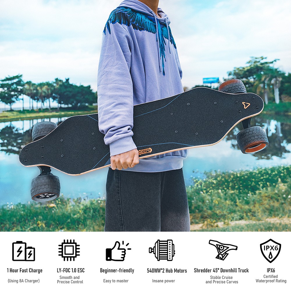 MEEPO Shuffle S ER Electric Skateboard 540W*2 Dual Motor 46Km/h Max Speed 288WH Battery For 30KM Range M4S Remote Control 4 Riding Modes -rockbros-shop MEEPO Shuffle S ER Electric Skateboard 518592 10