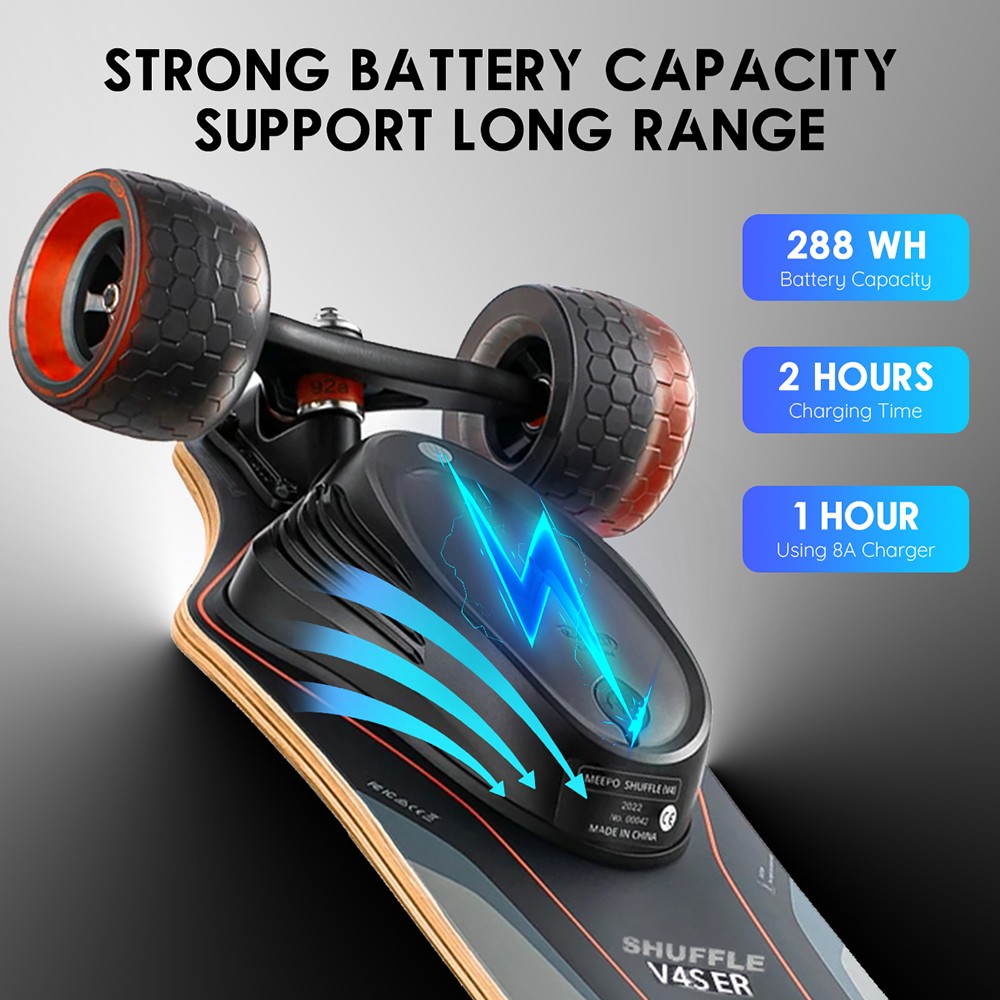 MEEPO Shuffle S ER Electric Skateboard 540W*2 Dual Motor 46Km/h Max Speed 288WH Battery For 30KM Range M4S Remote Control 4 Riding Modes -rockbros-shop MEEPO Shuffle S ER Electric Skateboard 518592 7
