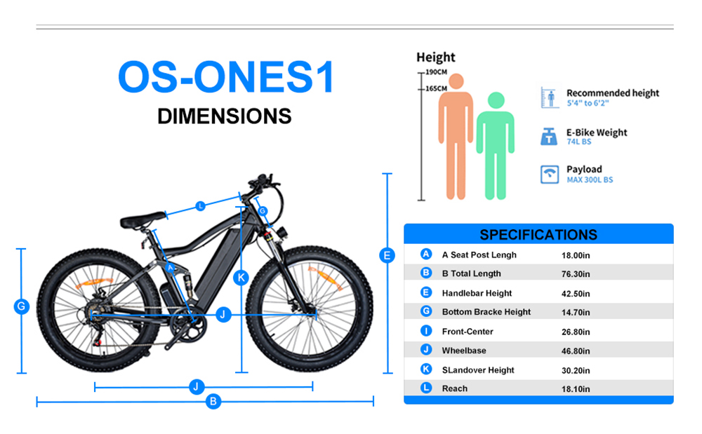 ONES1 Electric Bike 26*4.0 Inch Fat Tires 48V 500W Motor 10Ah Battery 25Km/h Max Speed Shimano 7 Speed - Black 15 ONES1 Electric Bike 26*4.0 Inch Fat Tires 48V 500W Motor 10Ah Battery 25Km/h Max Speed Shimano 7 Speed - Black -rockbros-shop ONES1 Electric Bike 48V 500W Motor 10Ah Battery Shimano 7 Speed Gear 518809 1