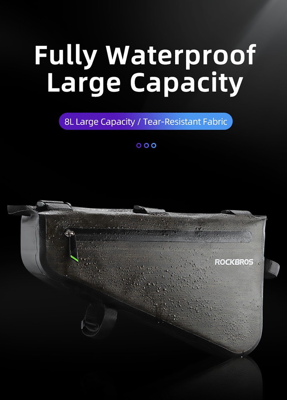 ROCKBROS AS-017 Bicycle Bag Rainproof MTB Road Frame Bag Triangle Pouch Waterproof Caulking Bag - 5L Capacity -rockbros-shop ROCKBROS AS 017 Bicycle Bag Rainproof MTB Road Frame Bag 5L 518668 0