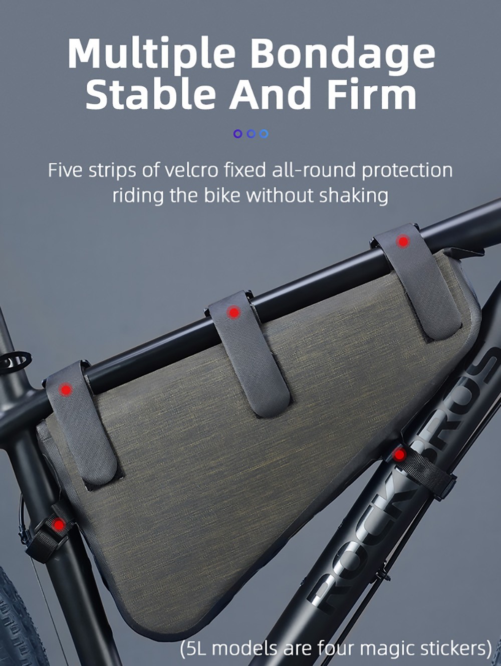 ROCKBROS AS-017 Bicycle Bag Rainproof MTB Road Frame Bag Triangle Pouch Waterproof Caulking Bag - 5L Capacity -rockbros-shop ROCKBROS AS 017 Bicycle Bag Rainproof MTB Road Frame Bag 5L 518668 2