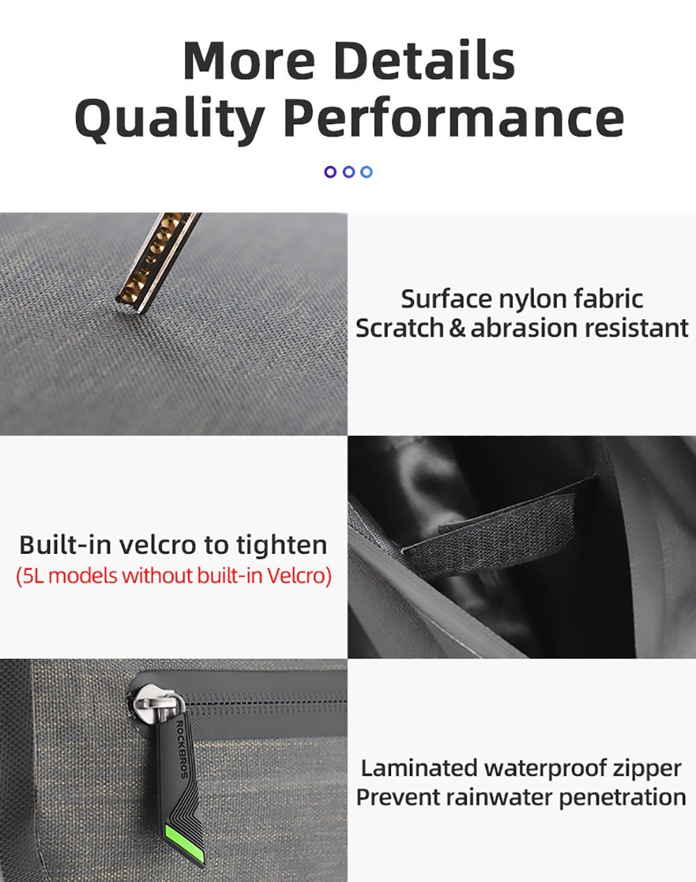 ROCKBROS AS-017 Bicycle Bag Rainproof MTB Road Frame Bag Triangle Pouch Waterproof Caulking Bag - 5L Capacity -rockbros-shop ROCKBROS AS 017 Bicycle Bag Rainproof MTB Road Frame Bag 5L 518668 8