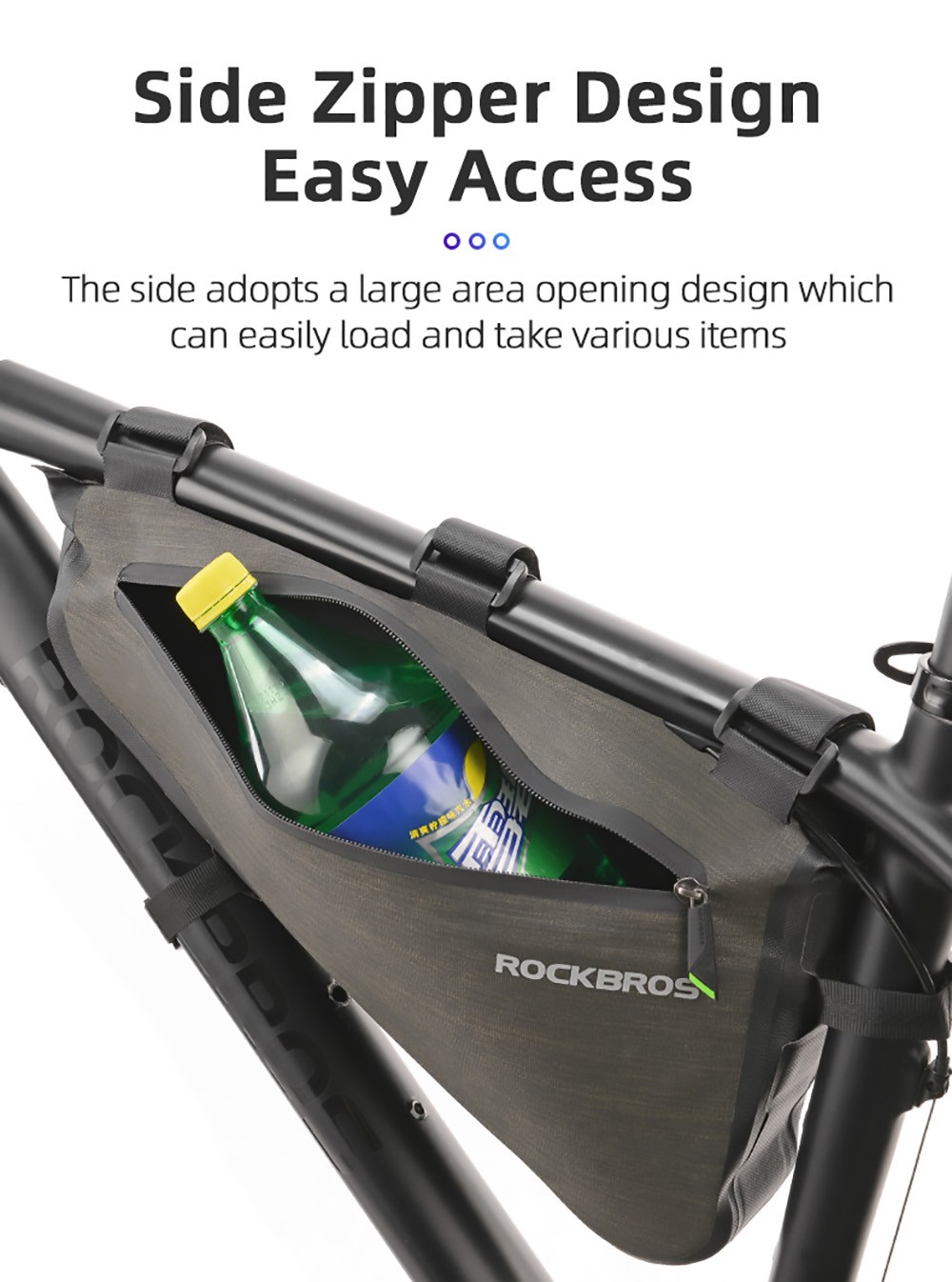 ROCKBROS AS-017 Bicycle Bag Rainproof MTB Road Frame Bag Triangle Pouch Waterproof Caulking Bag - 8L Capacity 9 ROCKBROS AS-017 Bicycle Bag Rainproof MTB Road Frame Bag Triangle Pouch Waterproof Caulking Bag - 8L Capacity -rockbros-shop ROCKBROS AS 017 Bicycle Bag Rainproof MTB Road Frame Bag 8L 518669 3