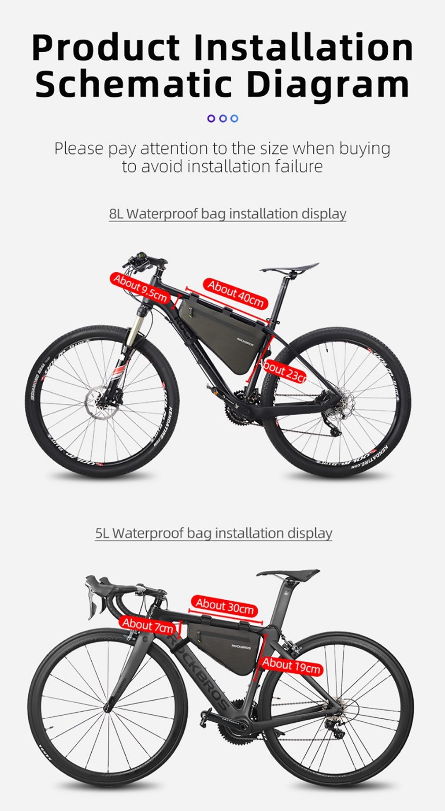 ROCKBROS AS-017 Bicycle Bag Rainproof MTB Road Frame Bag Triangle Pouch Waterproof Caulking Bag - 8L Capacity 10 ROCKBROS AS-017 Bicycle Bag Rainproof MTB Road Frame Bag Triangle Pouch Waterproof Caulking Bag - 8L Capacity -rockbros-shop ROCKBROS AS 017 Bicycle Bag Rainproof MTB Road Frame Bag 8L 518669 4