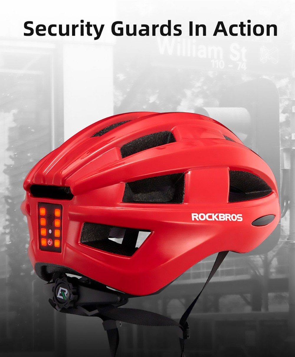 ROCKBROS Bicycle Helmet With Integrated Taillight MTB Road Cycling Helmet - White -rockbros-shop ROCKBROS Bicycle Helmet with Integrated Taillight White 518654 2