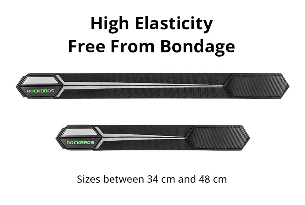 ROCKBROS Reflective Pant Band for Night Running, Cycling, Walking, Adjustable Elastic Safety Gear for Runner - Colorful