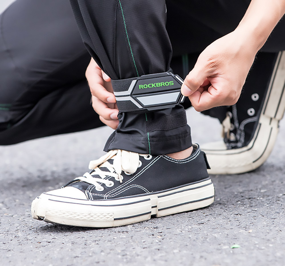 ROCKBROS Reflective Pant Band for Night Running, Cycling, Walking, Adjustable Elastic Safety Gear for Runner - Colorful