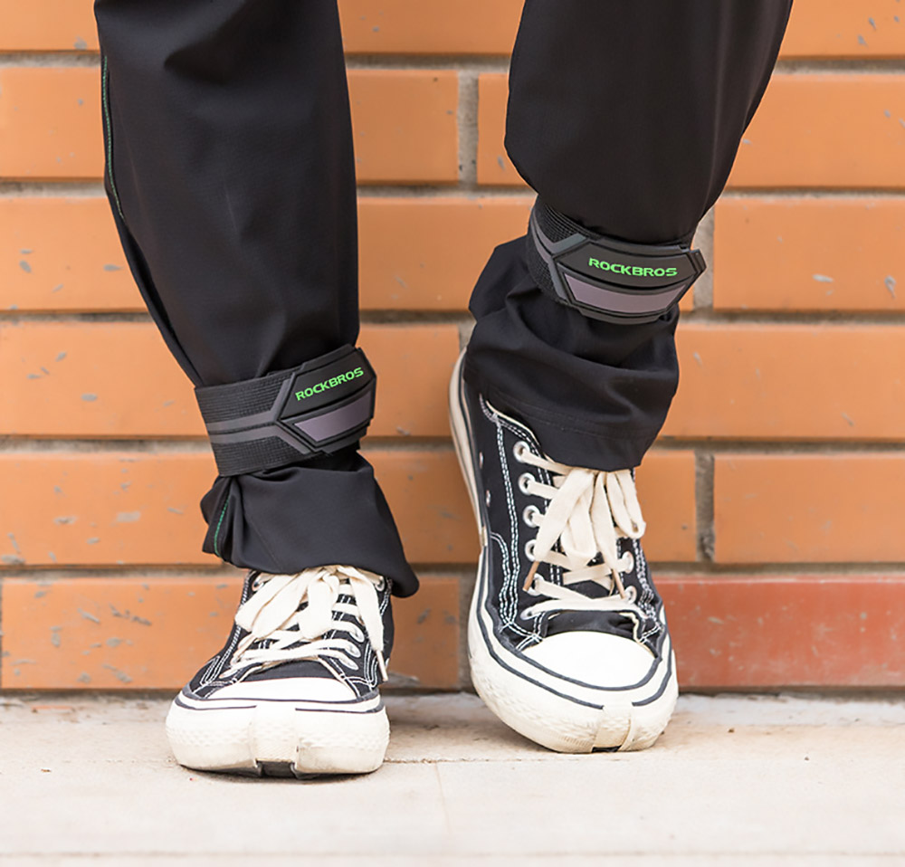 ROCKBROS Reflective Pant Band for Night Running, Cycling, Walking, Adjustable Elastic Safety Gear for Runner - Colorful