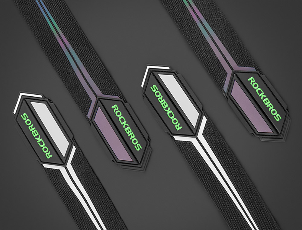 ROCKBROS Reflective Pant Band for Night Running, Cycling, Walking, Adjustable Elastic Safety Gear for Runner - Colorful