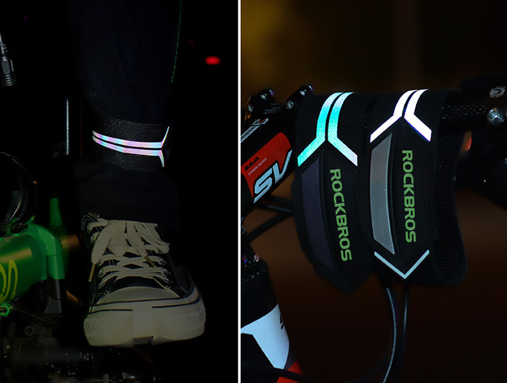 ROCKBROS Reflective Pant Band for Night Running, Cycling, Walking, Adjustable Elastic Safety Gear for Runner - Colorful