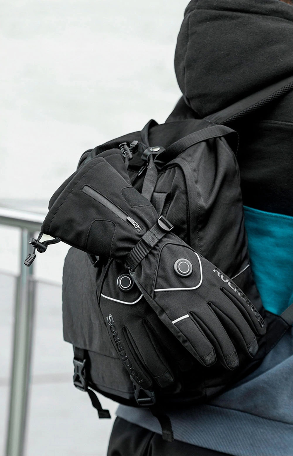 ROCKBROS S278 Heating Gloves For Cycling, Touchscreen Motorcycle Bicycle Breathable Waterproof Gloves - L 18 ROCKBROS S278 Heating Gloves for Cycling, Touchscreen Motorcycle Bicycle Breathable Waterproof Gloves - L