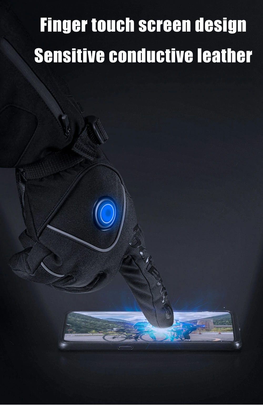 ROCKBROS S278 Heating Gloves For Cycling, Touchscreen Motorcycle Bicycle Breathable Waterproof Gloves - L 13 ROCKBROS S278 Heating Gloves for Cycling, Touchscreen Motorcycle Bicycle Breathable Waterproof Gloves - L