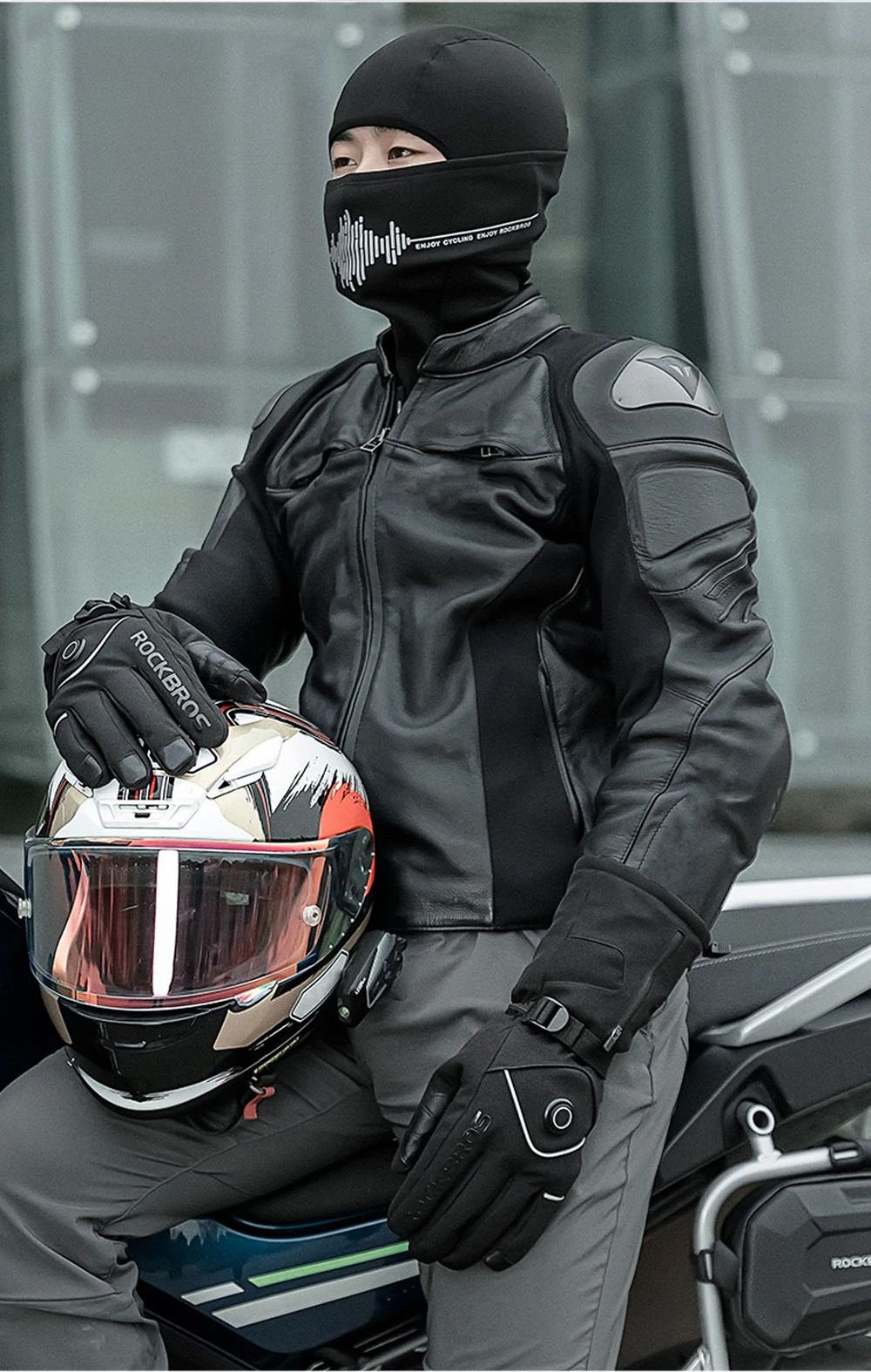 ROCKBROS S278 Heating Gloves for Cycling, Touchscreen Motorcycle Bicycle Breathable Waterproof Gloves - M