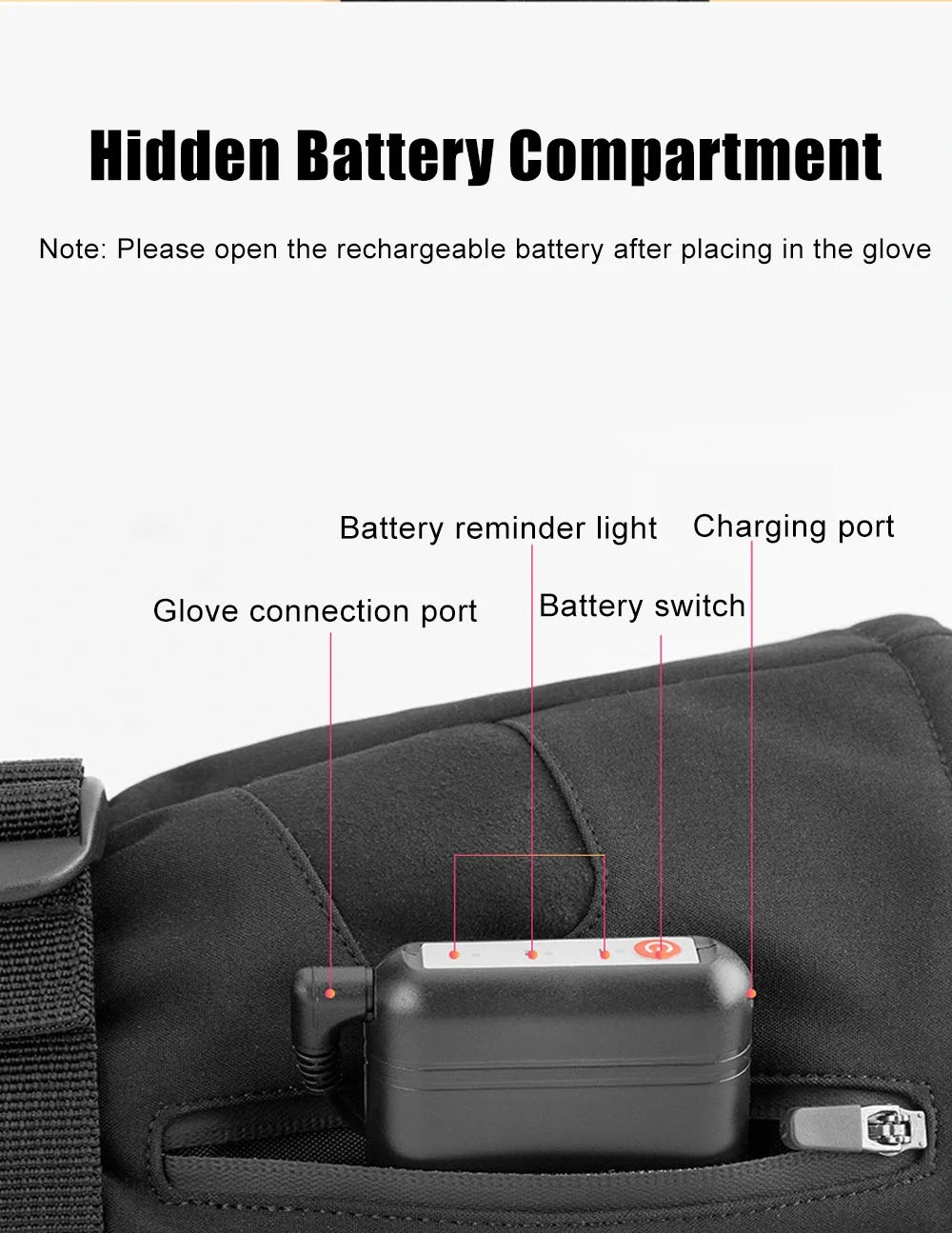 ROCKBROS S278 Heating Gloves for Cycling, Touchscreen Motorcycle Bicycle Breathable Waterproof Gloves - M