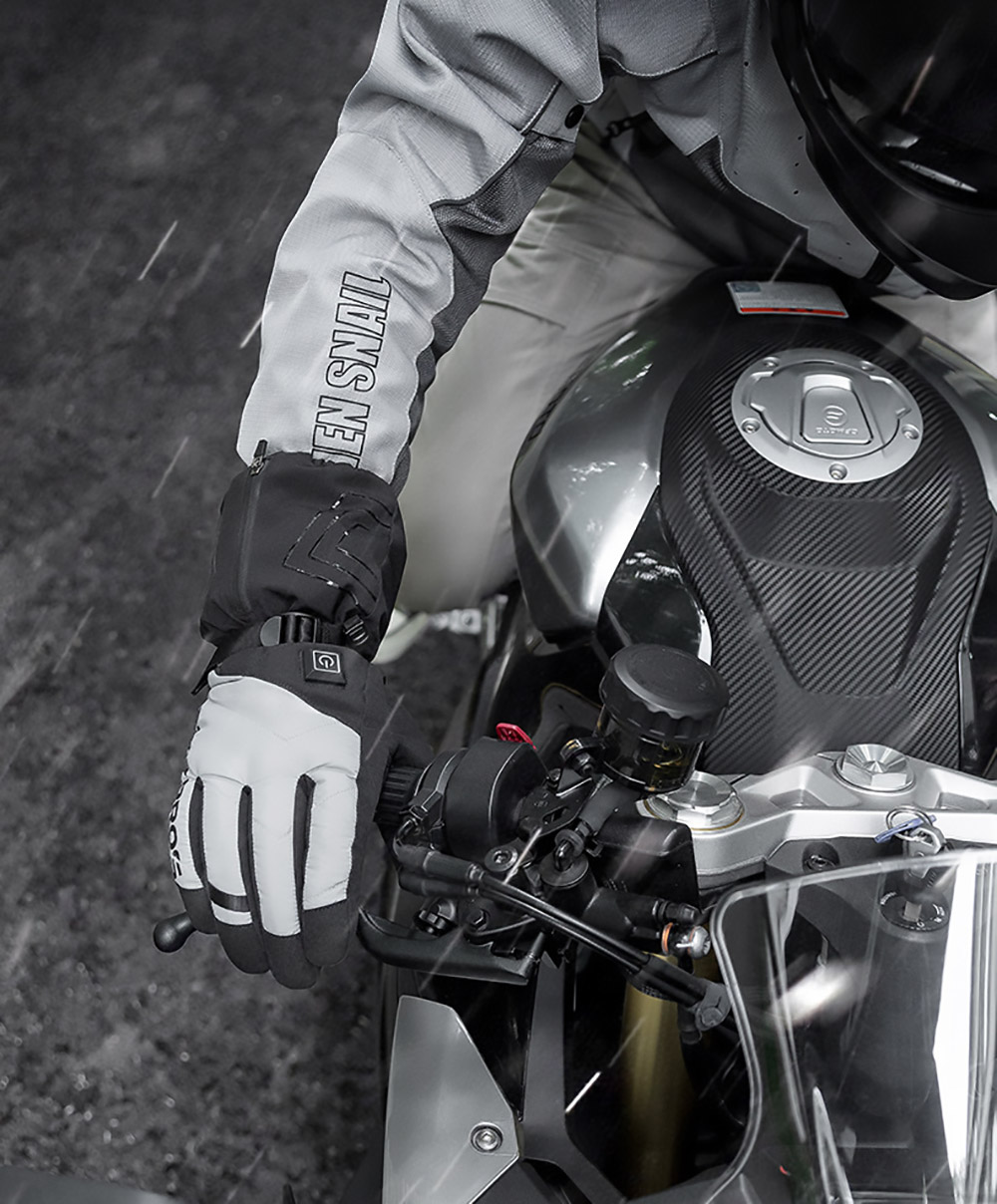 ROCKBROS S304 Heating Gloves for Cycling, Touchscreen Motorcycle Bicycle Gloves Breathable Waterproof - L