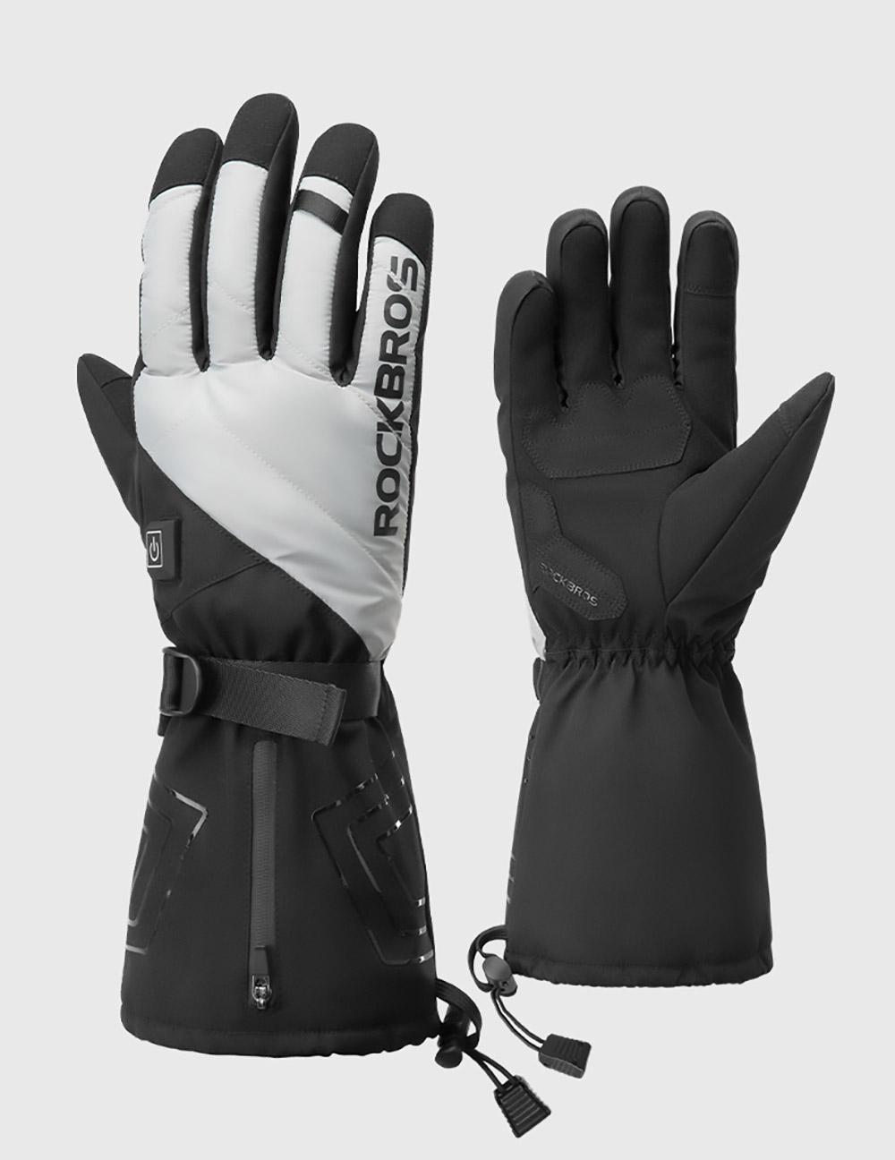ROCKBROS S304 Heating Gloves for Cycling, Touchscreen Motorcycle Bicycle Gloves Breathable Waterproof - L