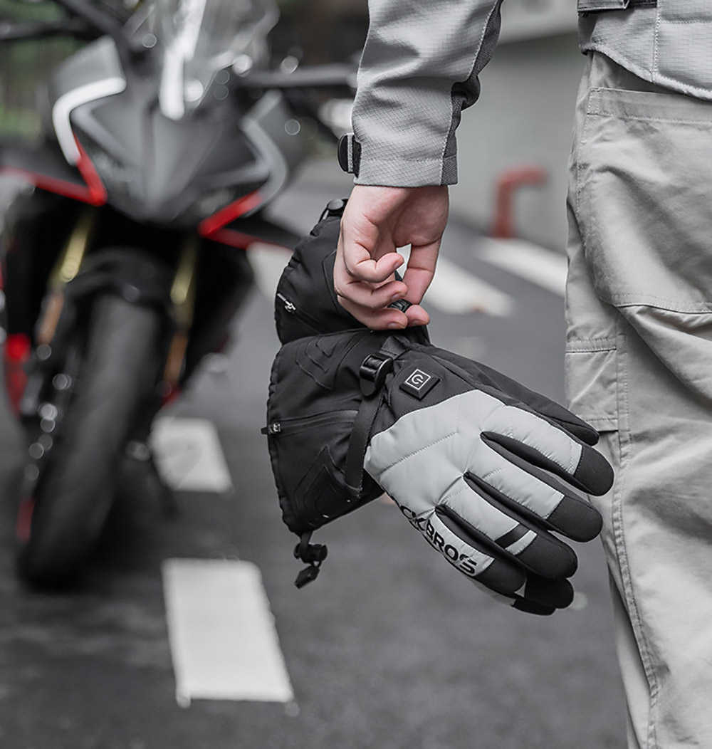 ROCKBROS S304 Heating Gloves for Cycling, Touchscreen Motorcycle Bicycle Gloves Breathable Waterproof - XL