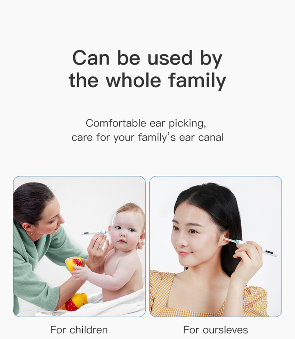 SUNUO FIND A Pro Smart Visual Ear Cleaner Earwax Removal with Storage Base, Acne Squeezing, 5MP HD Camera, 6-Axis Gyroscope, WiFi Connection