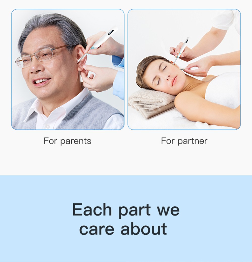 SUNUO FIND A Pro Smart Visual Ear Cleaner Earwax Removal with Storage Base, Acne Squeezing, 5MP HD Camera, 6-Axis Gyroscope, WiFi Connection