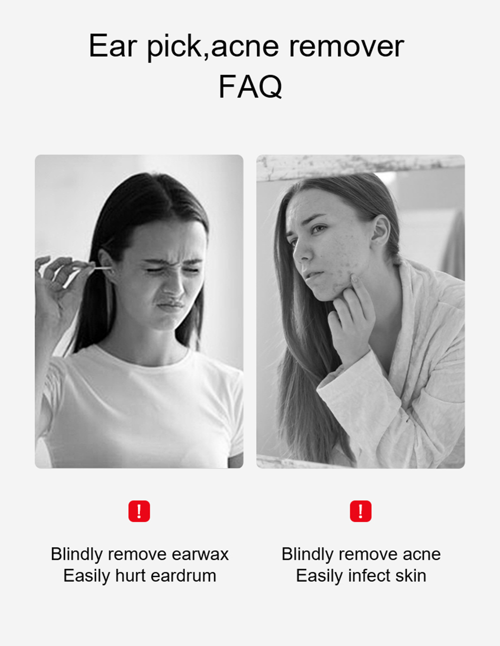 SUNUO X8 Smart Visual Ear Cleaner, Acne Squeezing, 5MP HD Camera, 6-Axis Gyroscope, Silicone Ear Tips, WiFi Connection